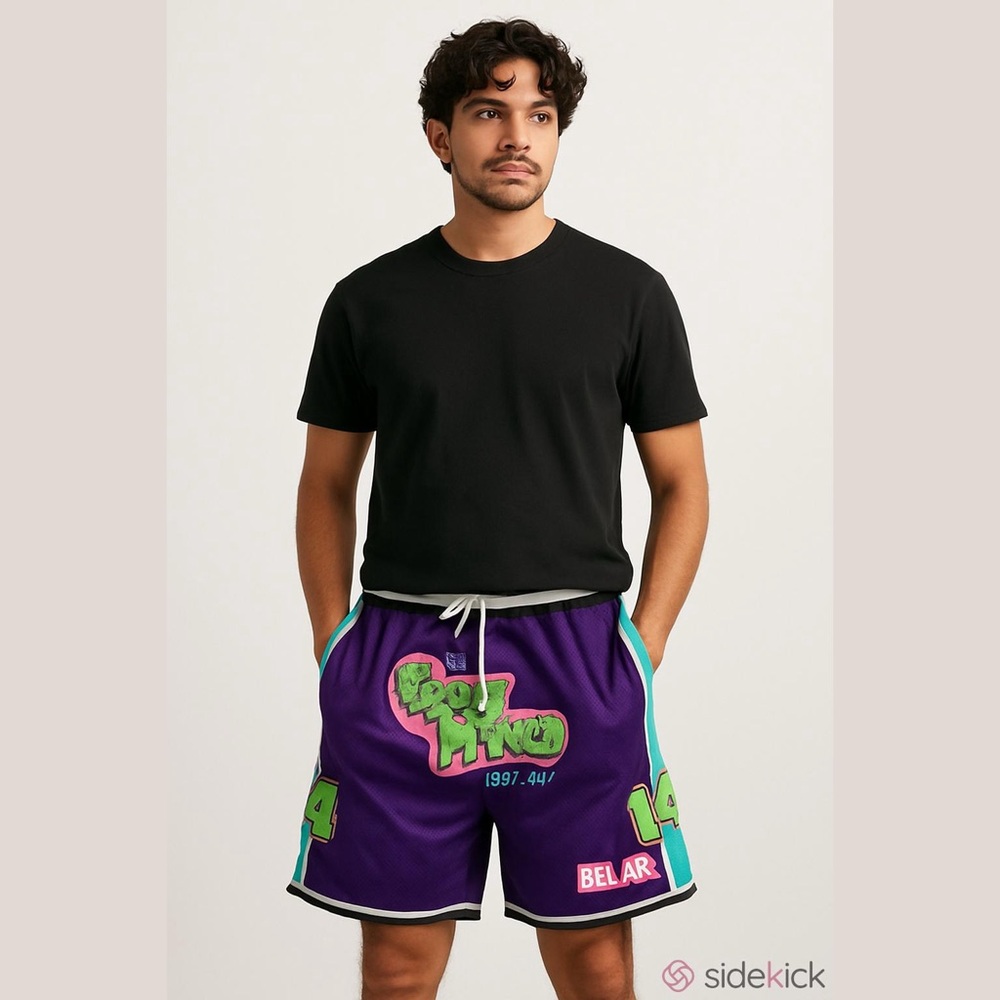 Men’s The Fresh Prince of Bel-Air Purple Logo Shorts Size 3XL. New with Tags!